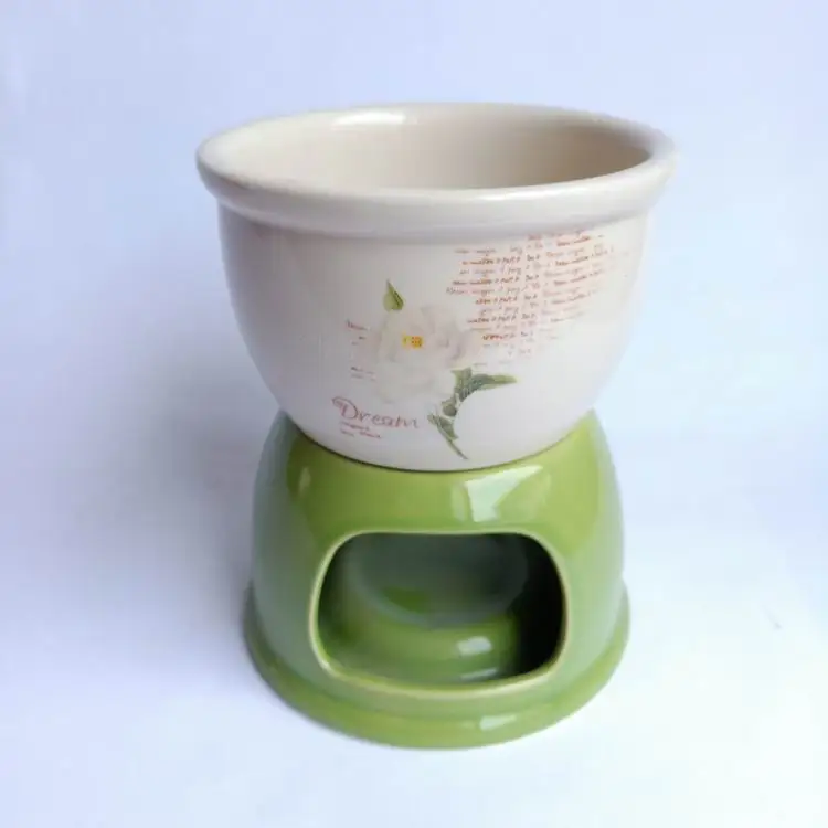 
Decal fondue set stoneware kitchen cheese fondue 