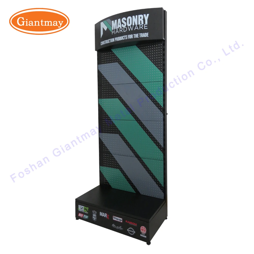 iron metal pegboard for hardware product hang power tools display stand shelves rack