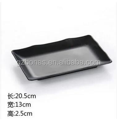 Black melamine tableware plate, kitchen melamine plate, melamine charger plates