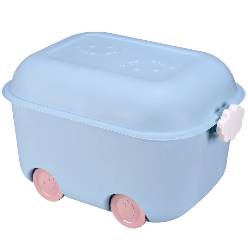 promotional clothes cartoon design plastic storage box with lid , toy storage bin