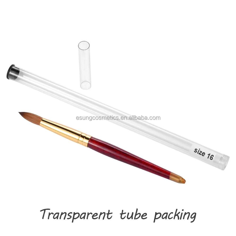 Профессия красного дерева высокого качества 100% Прю колонок акриловая круглая форма ногтей кисть (значения rsize: 6,8,10,12,14,16,18, 20, 22)