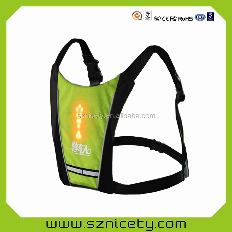  Уникальная видимая смарт-Светофорная куртка со светодиодным поворотным сигналом для безопасности бега езды на велосипеде