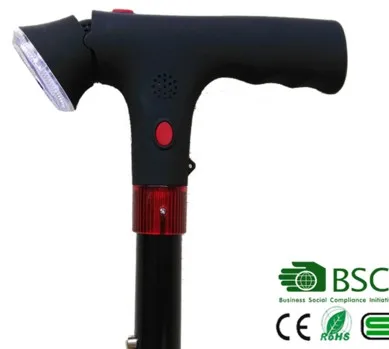 2018 best sale china suppliers medical equipement LED Folding old man telescopic walking stick,