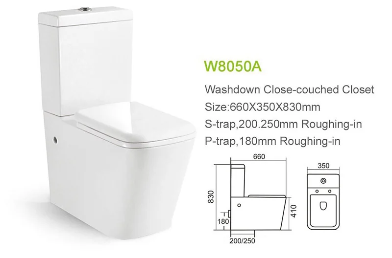 Входная дверь для ванной комнаты простой квадратный унитаз уборной WC Туалет