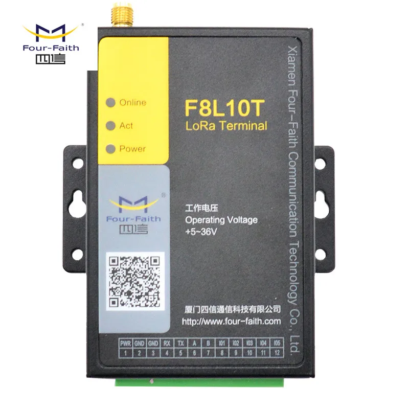 F8L10T LoRaWAN Terminal Frequency 920-923 with RS232/485 and digital I/O Support Modbus RTU for data transmission