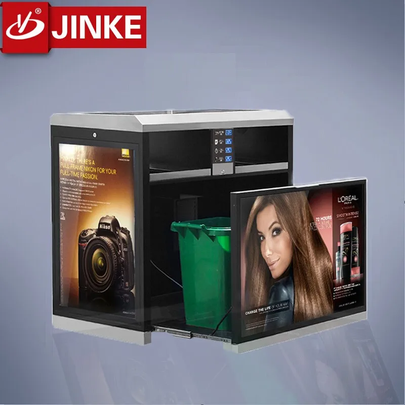 High-end Market Outdoor Solar Energy Power Metal Recycle Trash Can Light Boxes Rubbish Dumpster