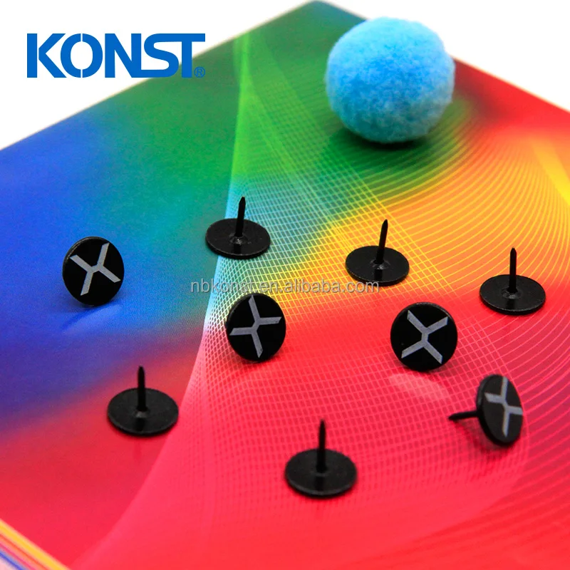 Customized plastic black shaped pin shaped thumb tack