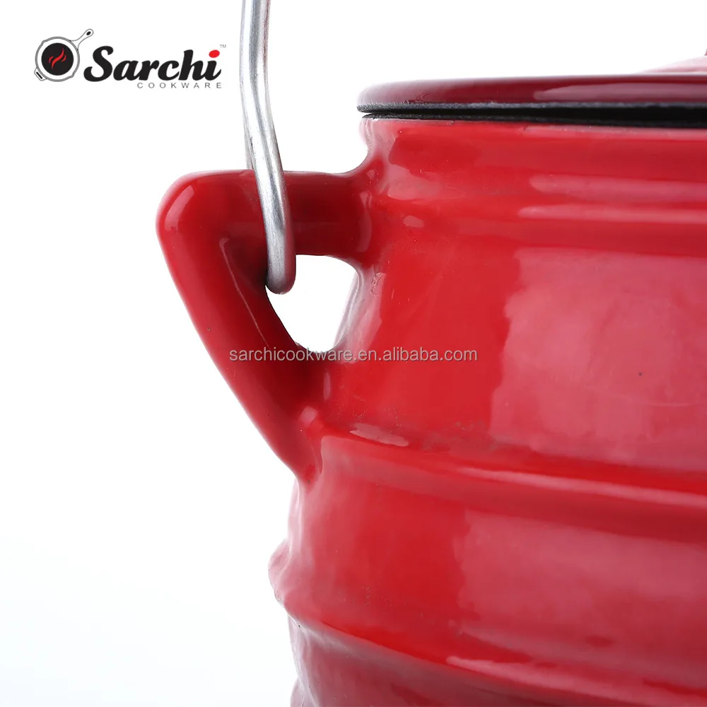 Южноафриканский горшок с тремя ножками и эмалевым покрытием из чугуна