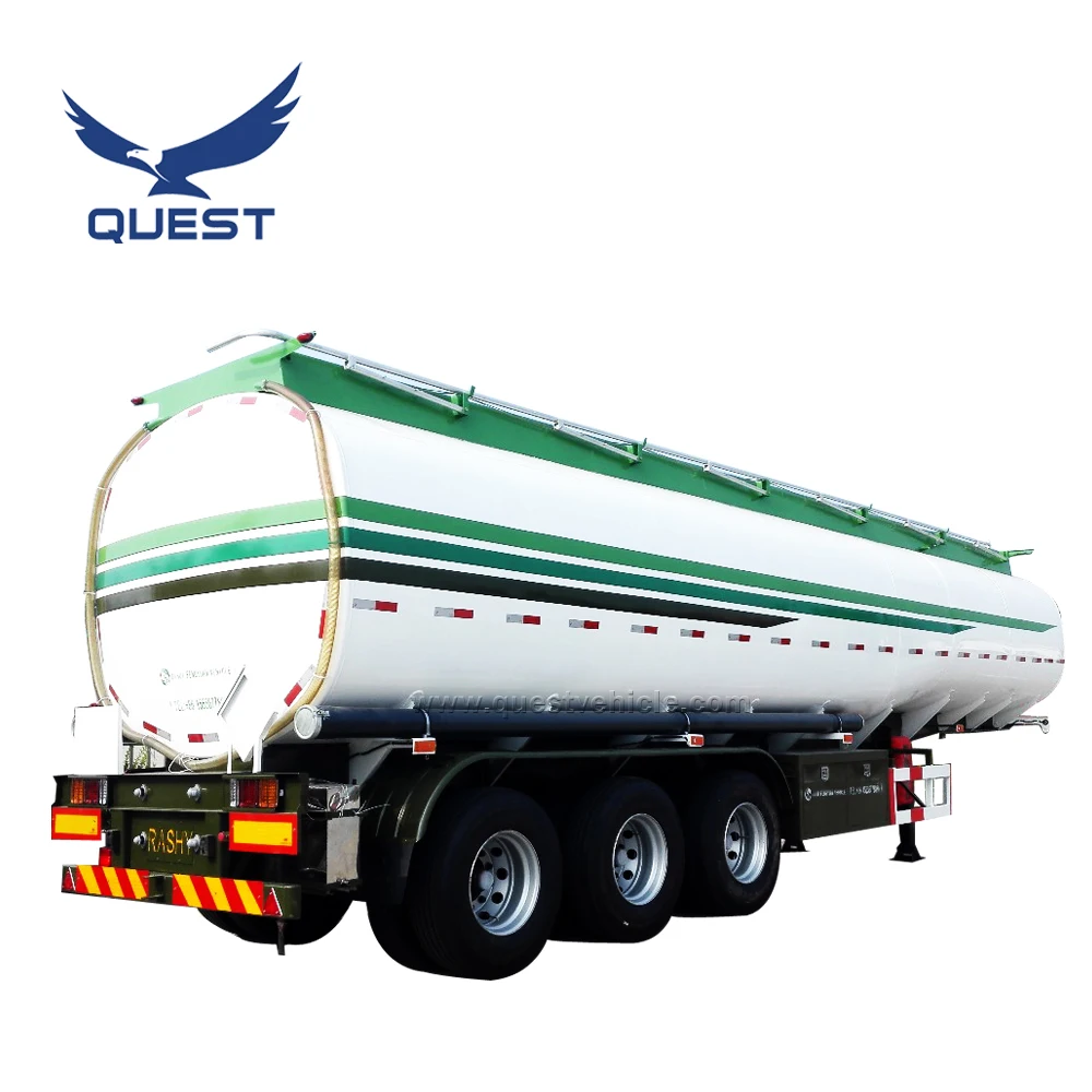 QUEST 40000-50000L Tri-axle carbon steel oil tank/fuel transport tanker semi truck trailer for sale