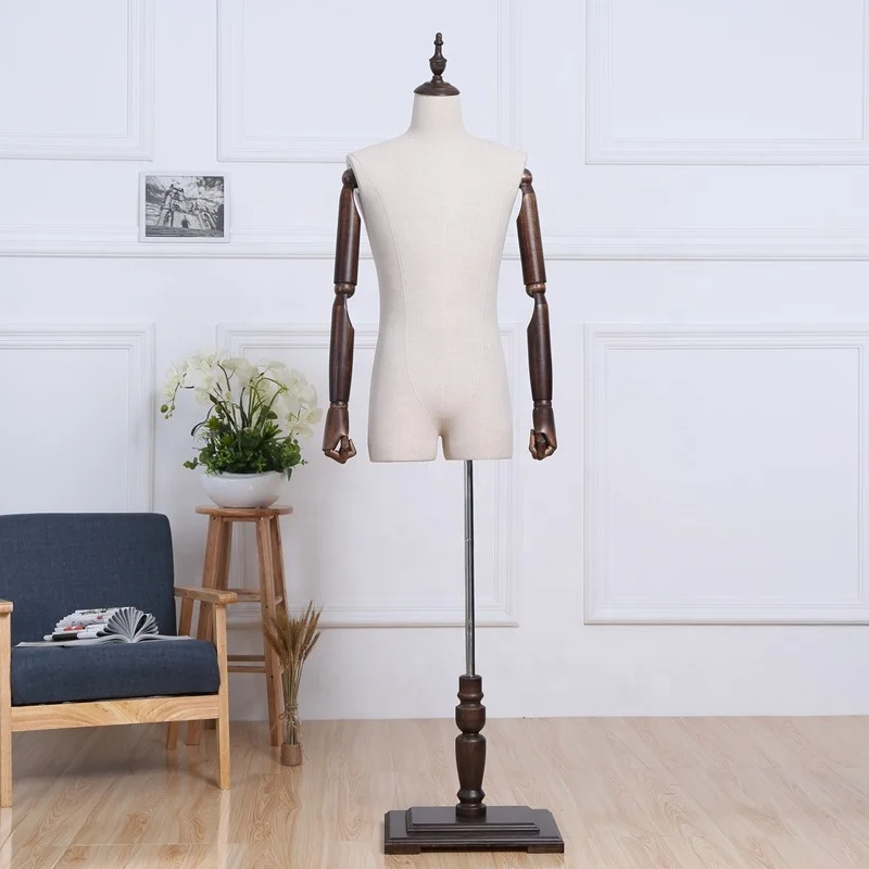 male fashion decorative medium size pattern fabric covered dress forms vintage male mannequin new york on sale