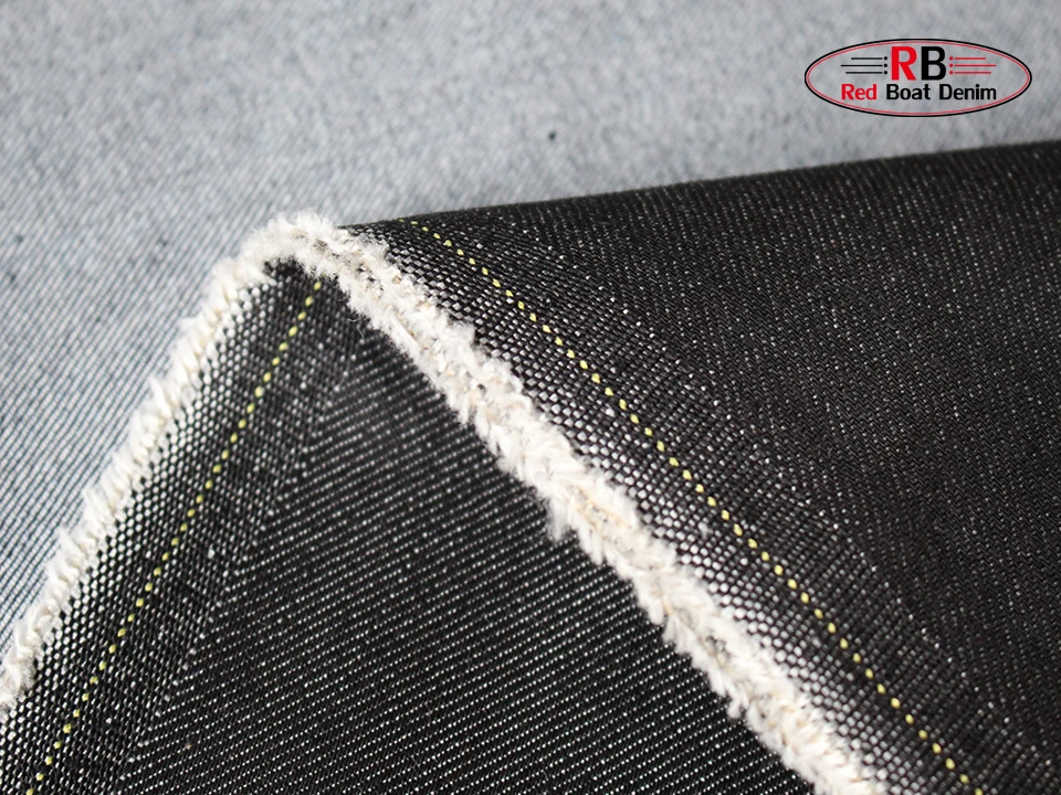 100%cotton black color 10oz combed twill denim fabric jeans fabric