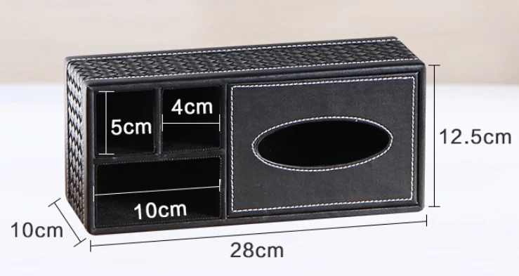 Multifunctional PU leather Storage Tissue Box Remote Control Holder Office Desk Organizer Home Countertop Sundries Storage Box