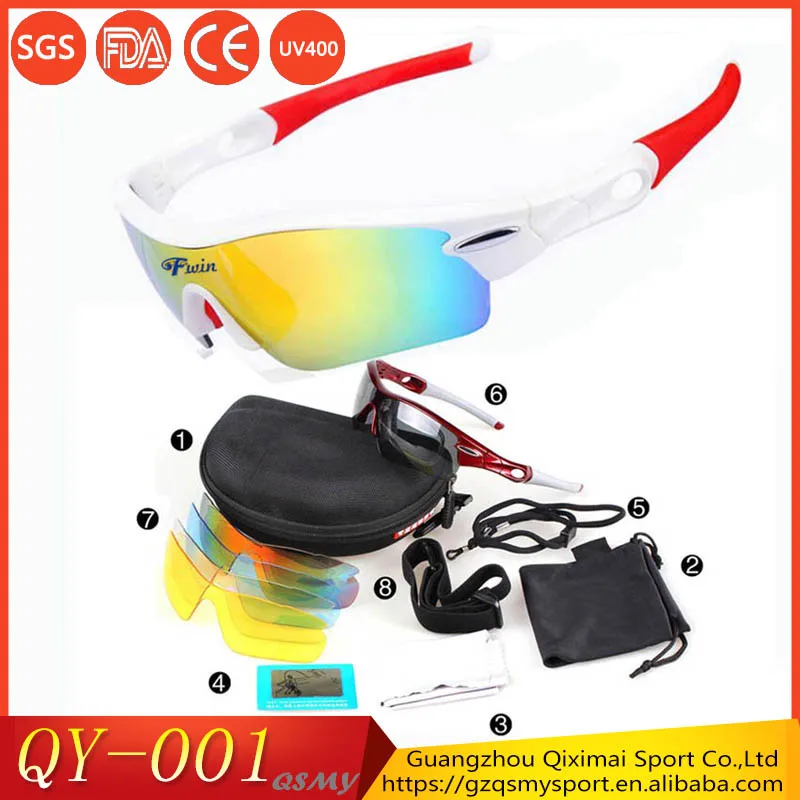 Hot sale UV400 changeable 5 lens sports eyewear cycling glasses