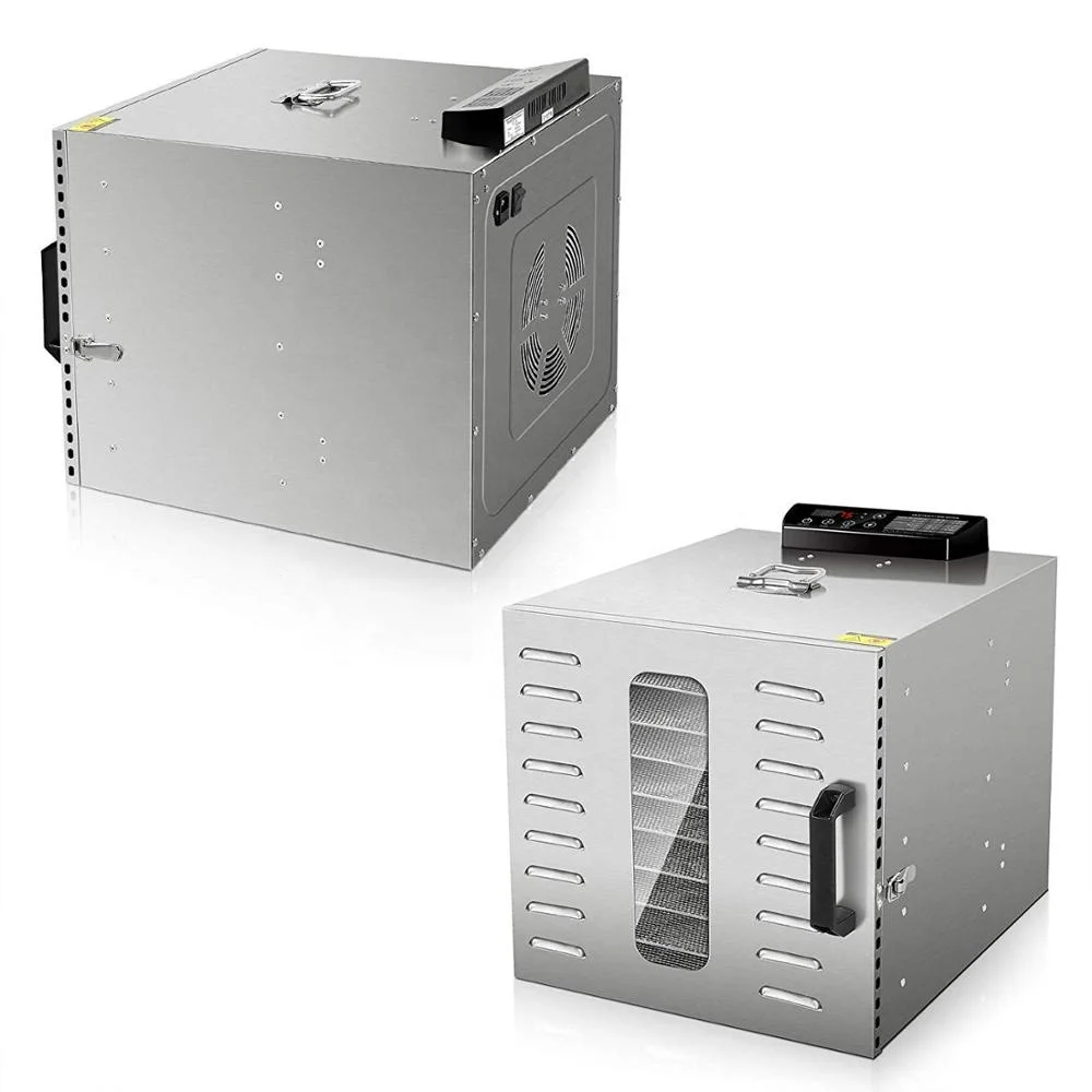 Digital 24 hours timer  10 Trays commercial stainless steel Food Dehydrator with visual door