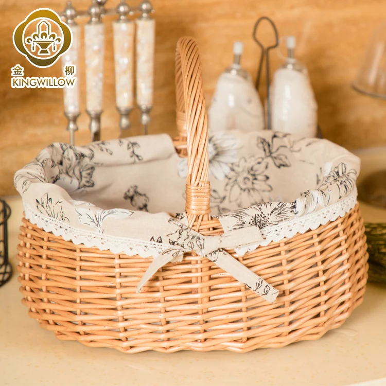 Big promotion 2021 handmade basket wicker woven storage basket picnic basket with handle
