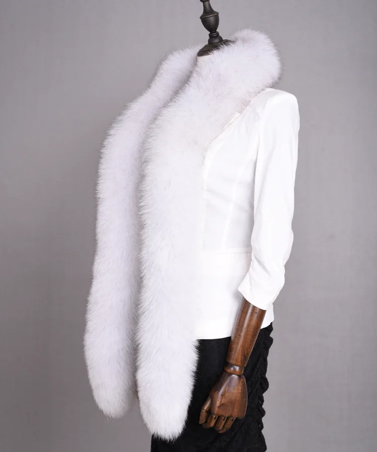 Top fashion real blue fox fur scarf long fur scarf for women/winter warm fox fur scarf natural color