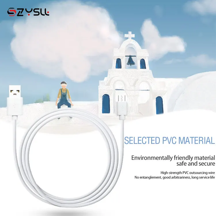 
2019 New Wholesale Cheap White USB Cable Android Fast Charging USB 2.0 Micro B Cable 