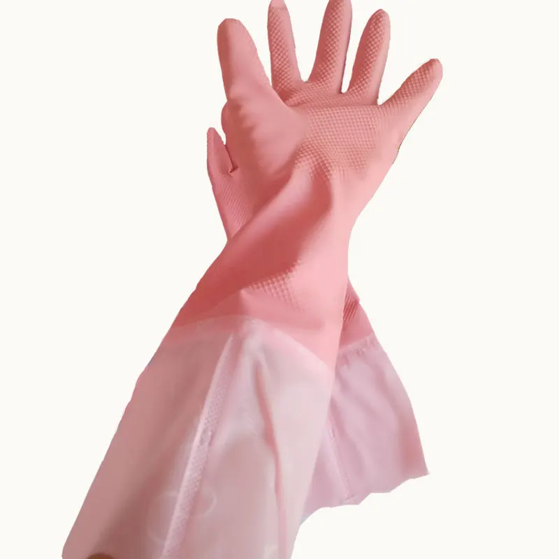 dishwashing  Household gloves laundry rubber sleeves housework tight long gloves