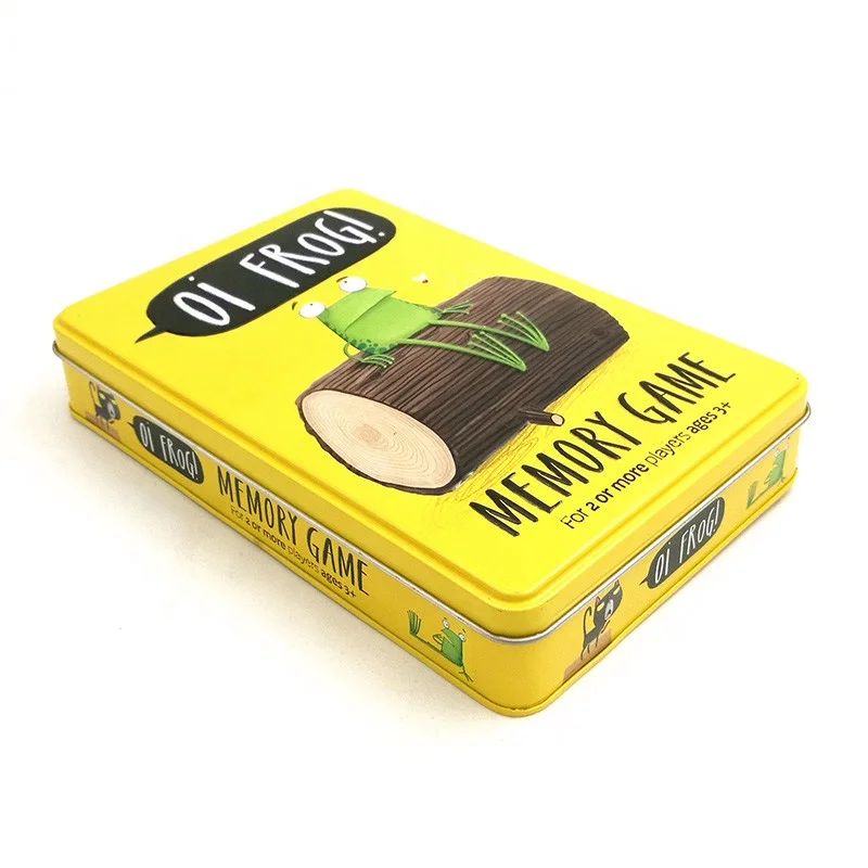 Rectangle shape metal gift card tin containers packing  box Metal Package box for Baby Early Learning memory cards