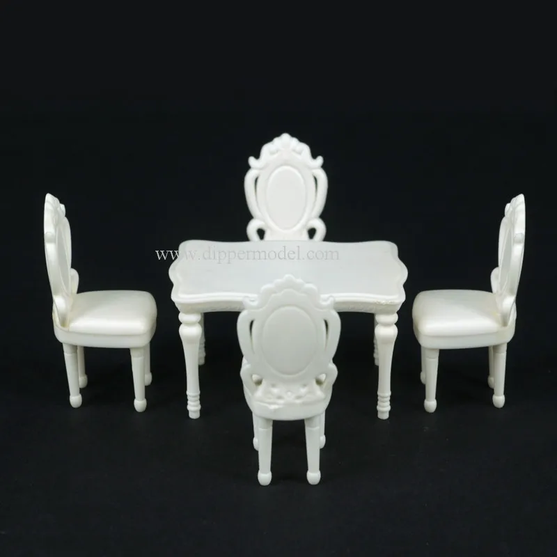 1:20,1:25 scale plastic round&square model dining table&chairs for architecture model furniture
