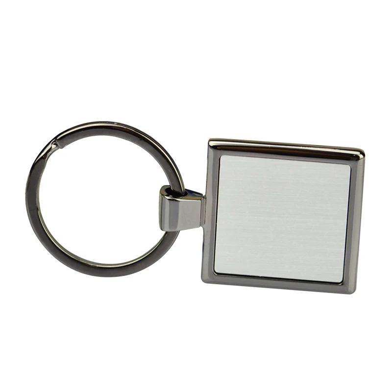 Promotion Plain Metal Rings For Key Chain Custom Metallic Men Square Keychain Stainless Steel