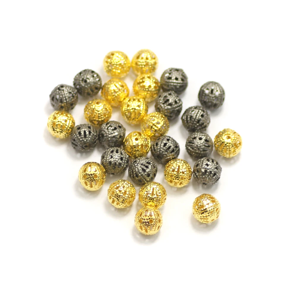 Фурнитура для изготовления ювелирных изделий из мелких металлических бусин, 8 мм