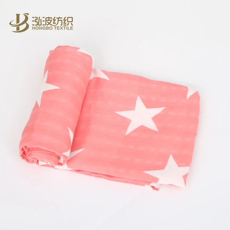 Baby Blanket Manufacturer 100% Cotton Printed Muslin Fabric Baby Swaddle Blanket Bamboo Baby Muslin Wrap Cloth