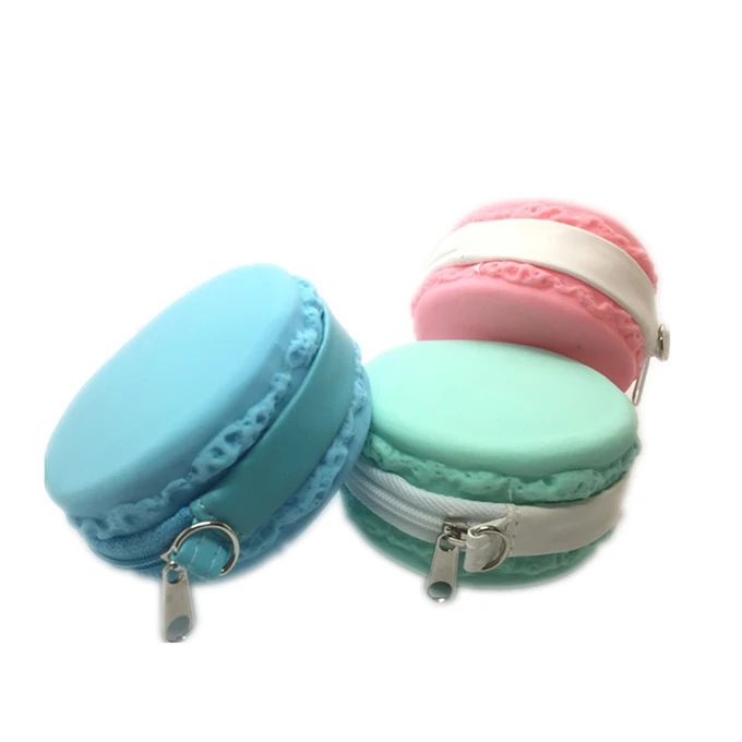 Cute cookies Shape silicone Coin Wallet Women Key Chain Coin Purse