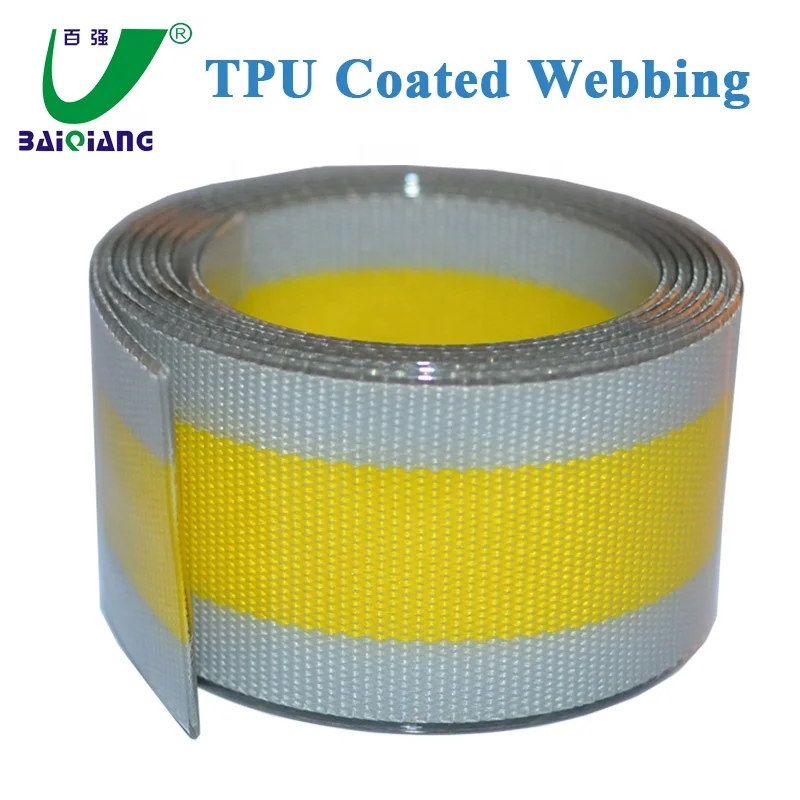 2017 Environmental TPU Coated Flat Nylon Webbing Polyester Webbing with TPU Coating Manufacturer