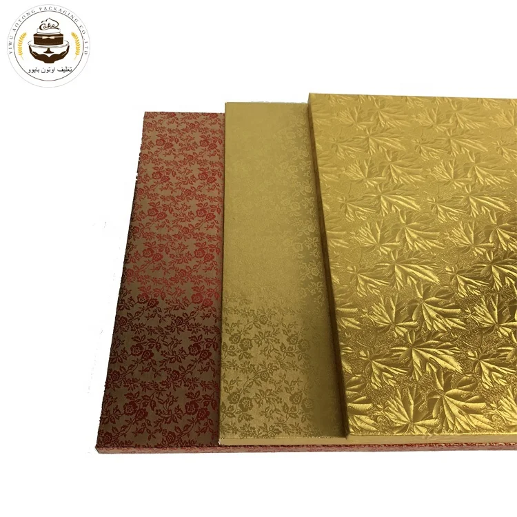 1/2inch thickness disposable gold silver corrugated cake drum