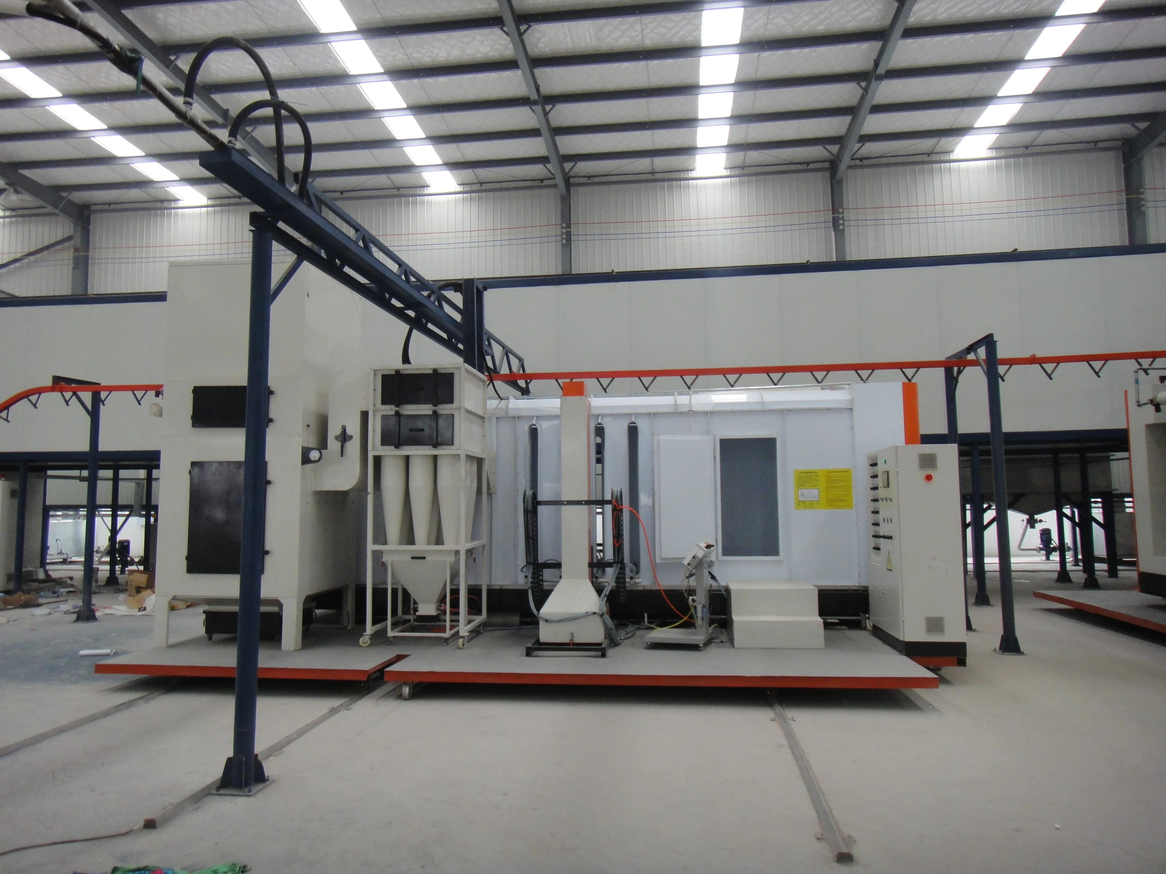 
Plastic Materials Electrostatic Powder Coating Spray Booth with Whirlwind Cyclone Powder Recovery System 