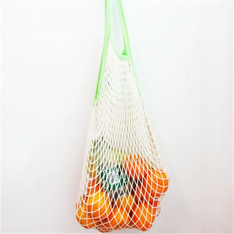 
wholesale long handle Recycled eco friendly organic hemp cotton net mesh reusable produce bags for fruit vegetable 