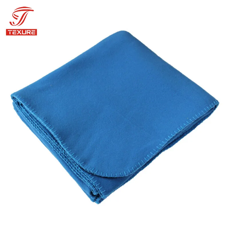 Custom Logo Knitted Fleece Blanket 100% Polyester Rectangular Plain Solid Design for Year-Round Promotional Gifts