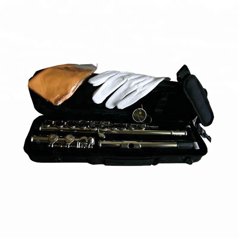 Accept OEM 16 Holes Cheap C Silver Closed Flute For Students