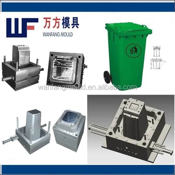 high quality plastic dustbin mould making/Fabrication de moules a dechets en plastique de haute qualite