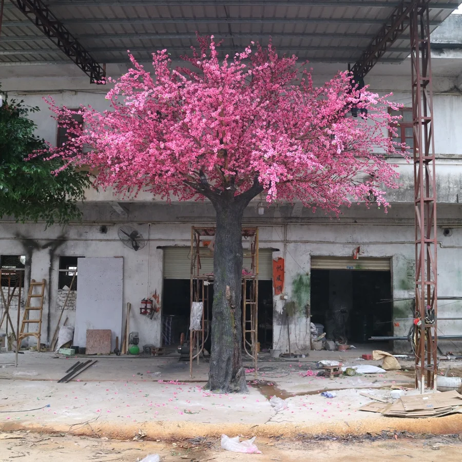 Garden decorative artificial big blossom flowering tree for mall hall decoration