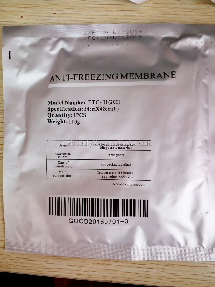 Cryotherapy Use Medical Anti-freezing cryolipolysis antifreeze membrane