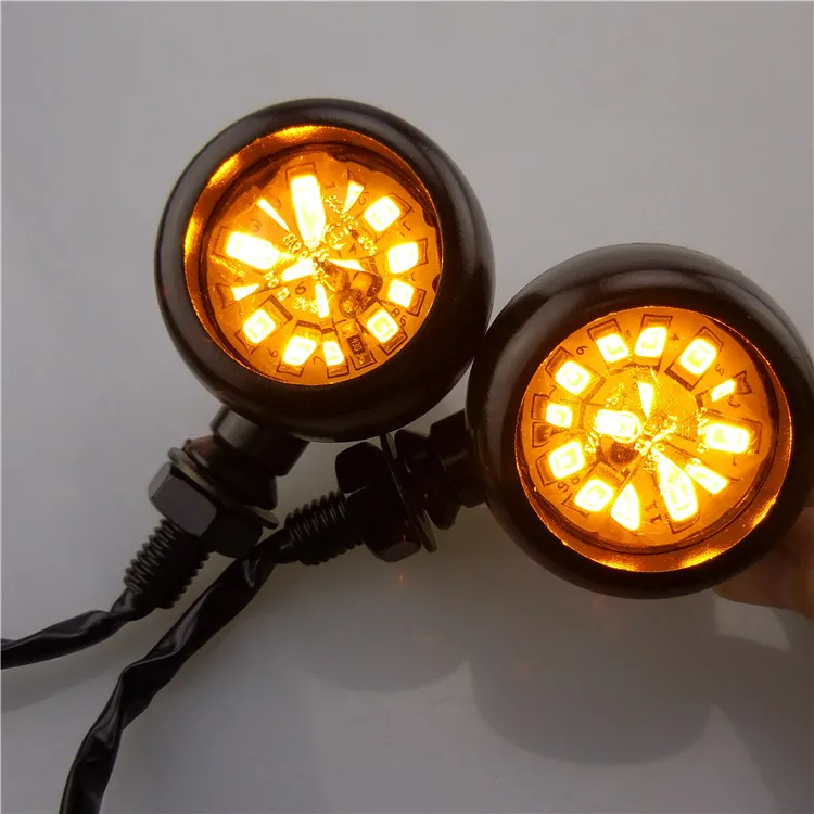 DC 12V Motorcycle LED Light Universal 16 LED Motorcycle Bullet Turn Signal Indicator Lamp Scooter Turn Light Blinker Amber