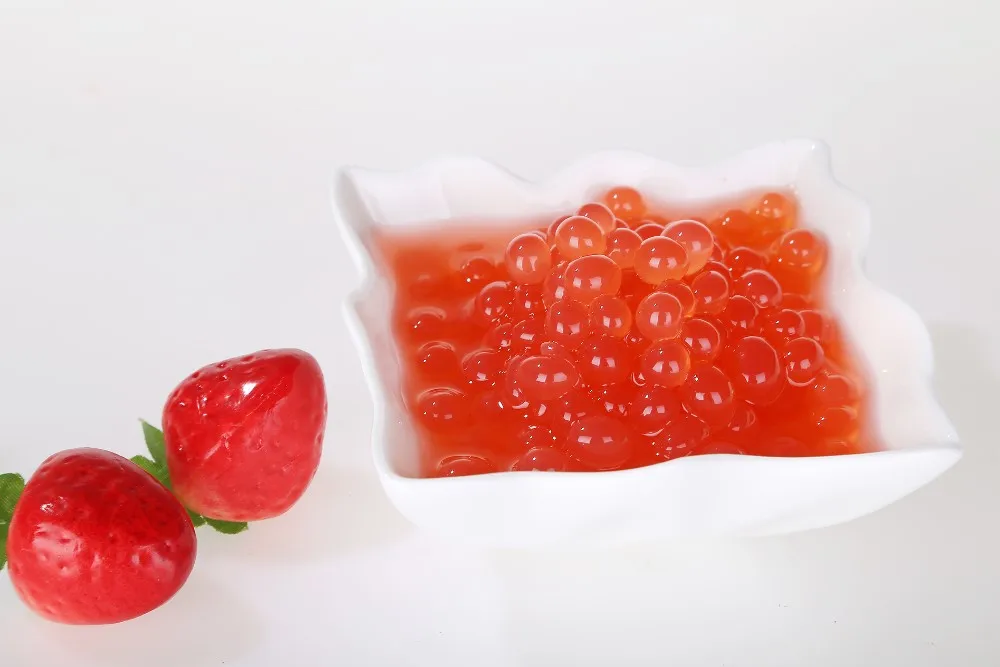 
Taiwan Most Popular Bubble Tea Material Juice Ball Strawberry Flavored Popping Boba 