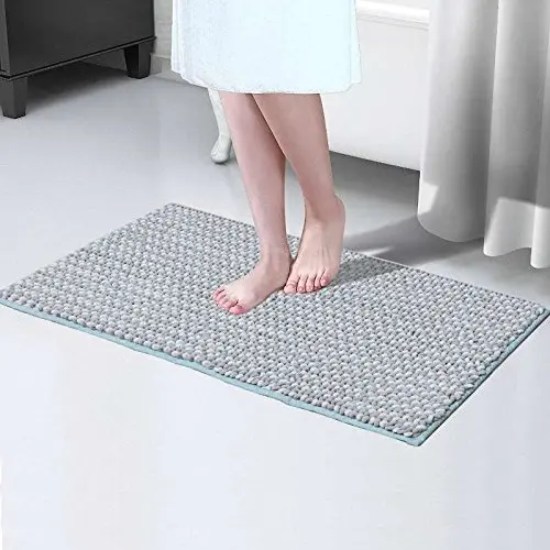 
Non-slip TPR machine washable chenille bathroom rug pad carpet shower microfiber bath mat for tub 