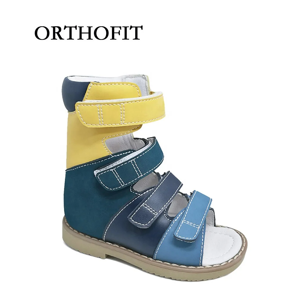 Newest High Top Leather Sandals Healthy Kids Orthopedic Shoes Children Boy Girls Fancy Medical Clubfoot Flatfeet Footwear