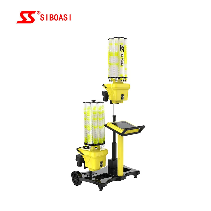 Wholesale siboasi S8025 badminton shuttlecock machine trainer with black yellow color