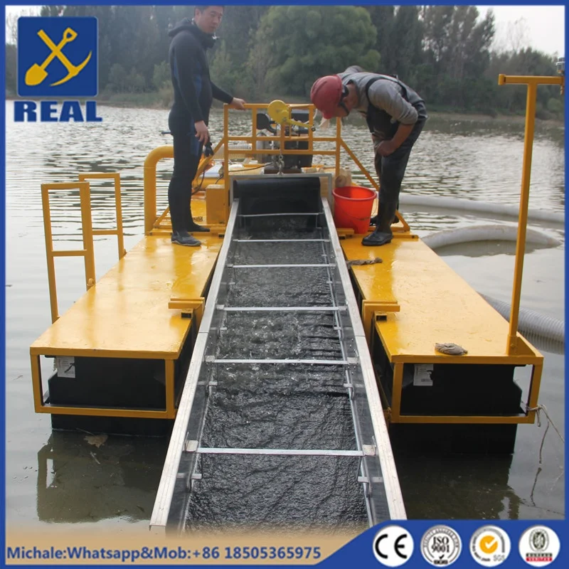 Light portable back-pack dredge gold and diamond dredging machine