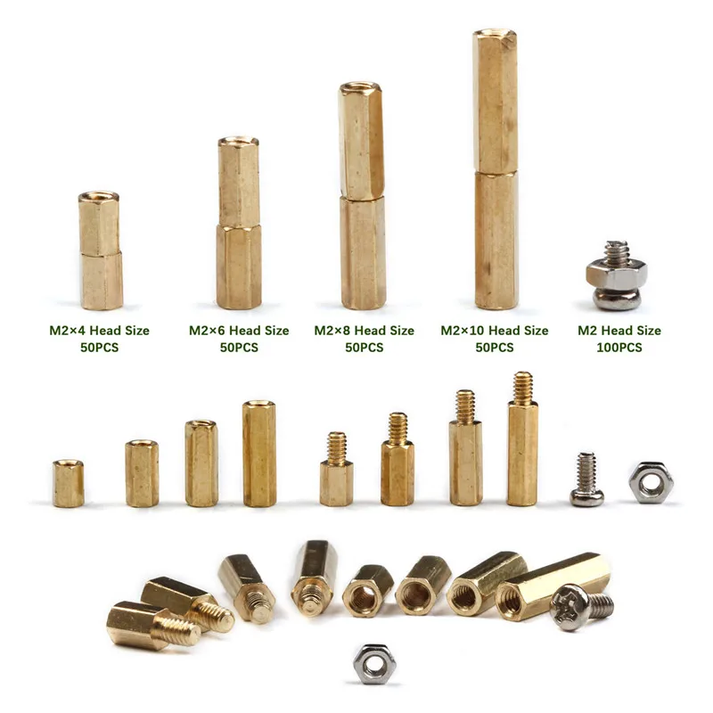 Professional bolts and nuts brass copper stand off kit hex column spacer wholesale screws screw nut fastener tool