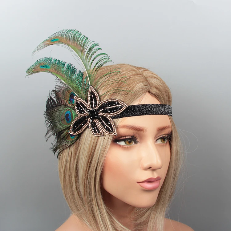 
Peacock hair decoration party wedding feather headband for women 