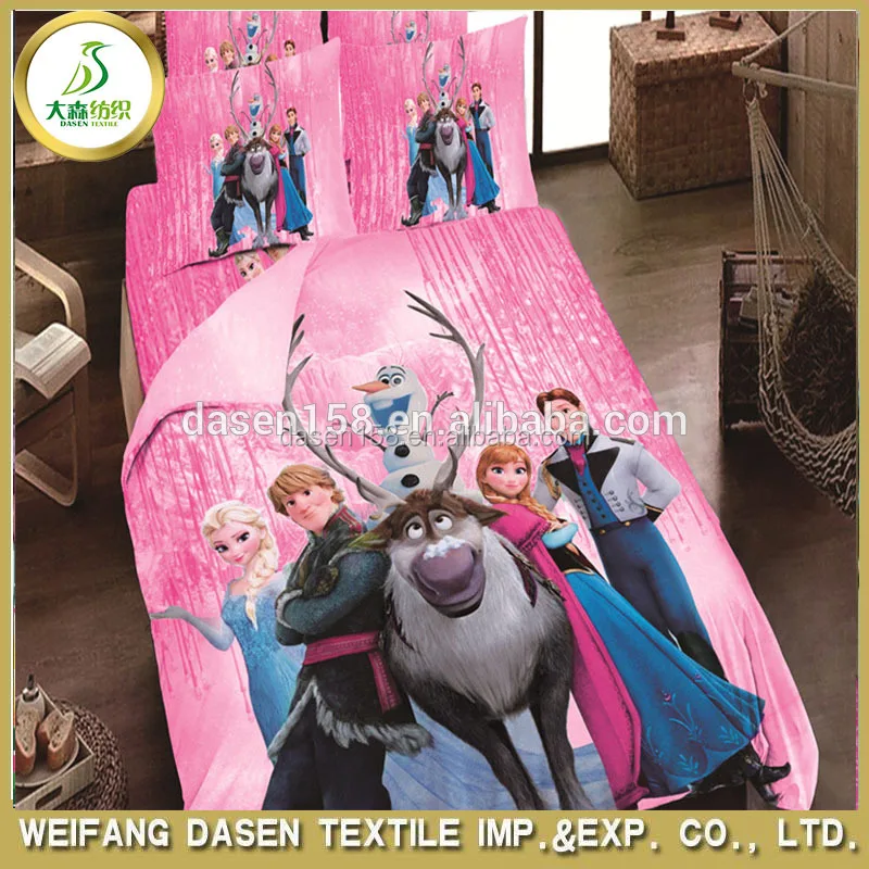 100% cotton reactive print bedding fabric with new frozen land design