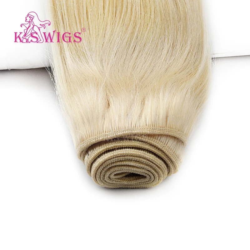 
K.S WIGS Raw Kinky Straight Hair 613 Straight 16 Inch 16 18 20 Inch Straight Human Hair Weave 
