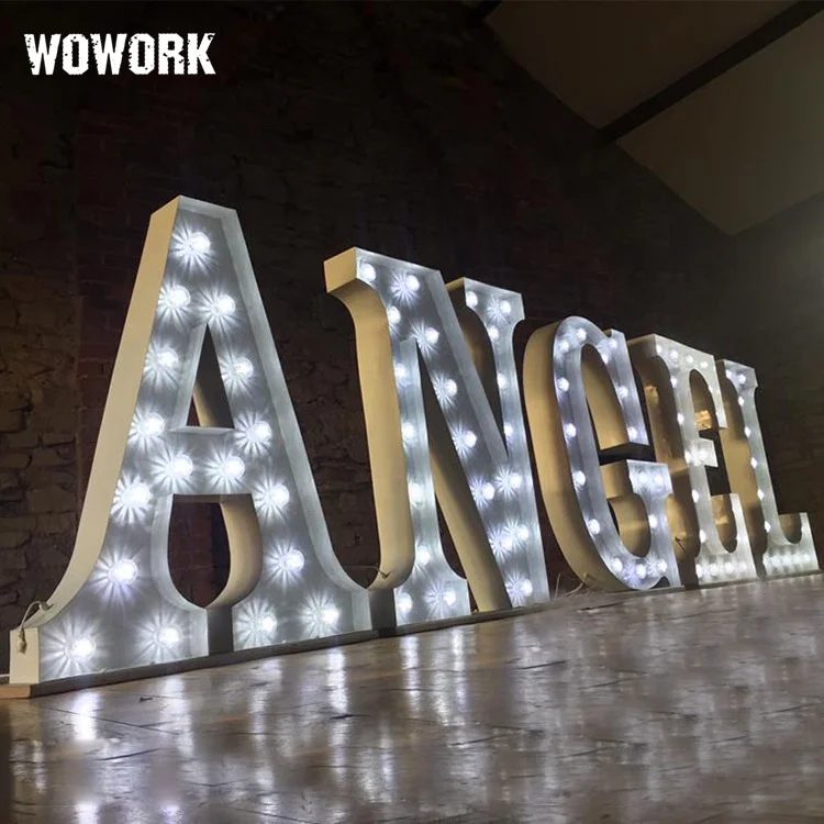 2024 WOWORK LED bar carnival display circus vintage style letter light Sign for shop decoration