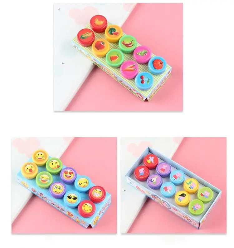 Wholesale Funny plastic Cartoons Rubber Stamp toy for kids