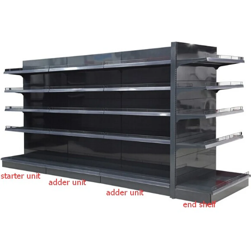 Store stand supermarket metal shelf display gondola